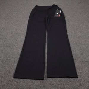 Spyder Pants Womens Large Black Active High Rise Wide Leg Knit Pockets Lounge